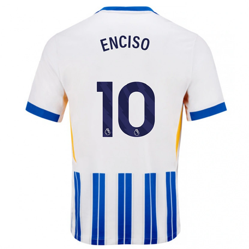 Danxen Heren Julio Enciso #10 Wit Blauwe Krijtstrepen Thuisshirt Thuistenue 2024/25 T-Shirt