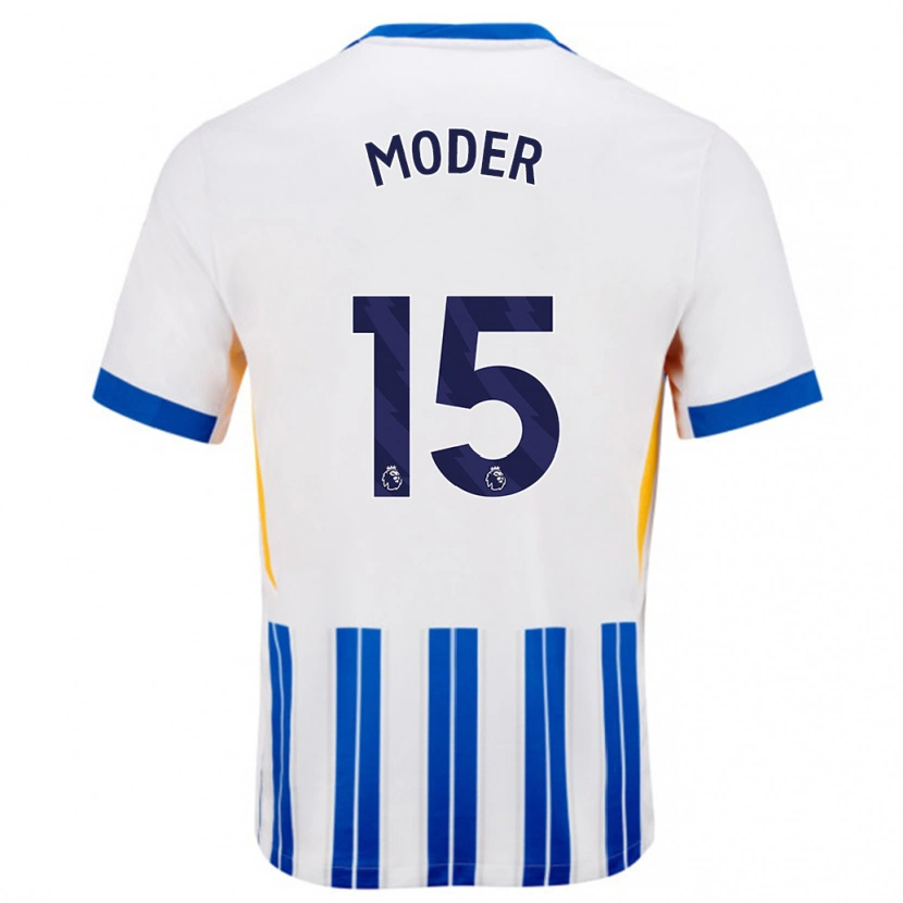 Danxen Heren Jakub Moder #15 Wit Blauwe Krijtstrepen Thuisshirt Thuistenue 2024/25 T-Shirt