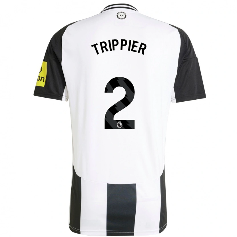 Danxen Heren Kieran Trippier #2 Wit Zwart Thuisshirt Thuistenue 2024/25 T-Shirt