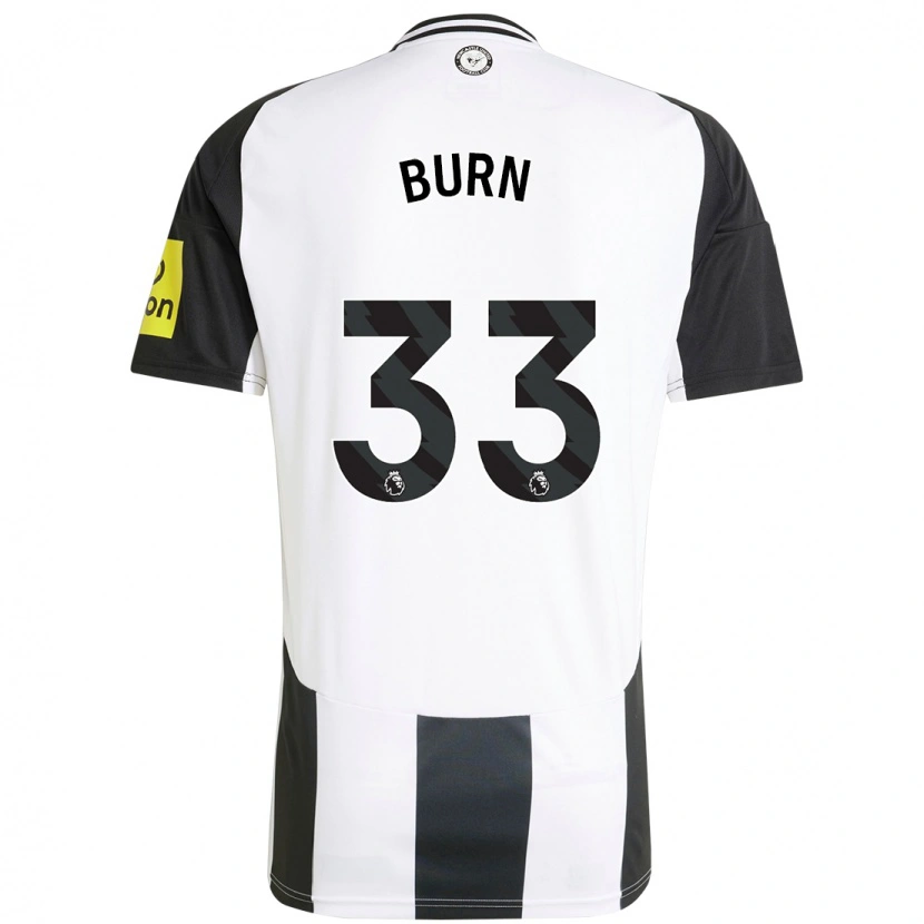 Danxen Heren Dan Burn #33 Wit Zwart Thuisshirt Thuistenue 2024/25 T-Shirt