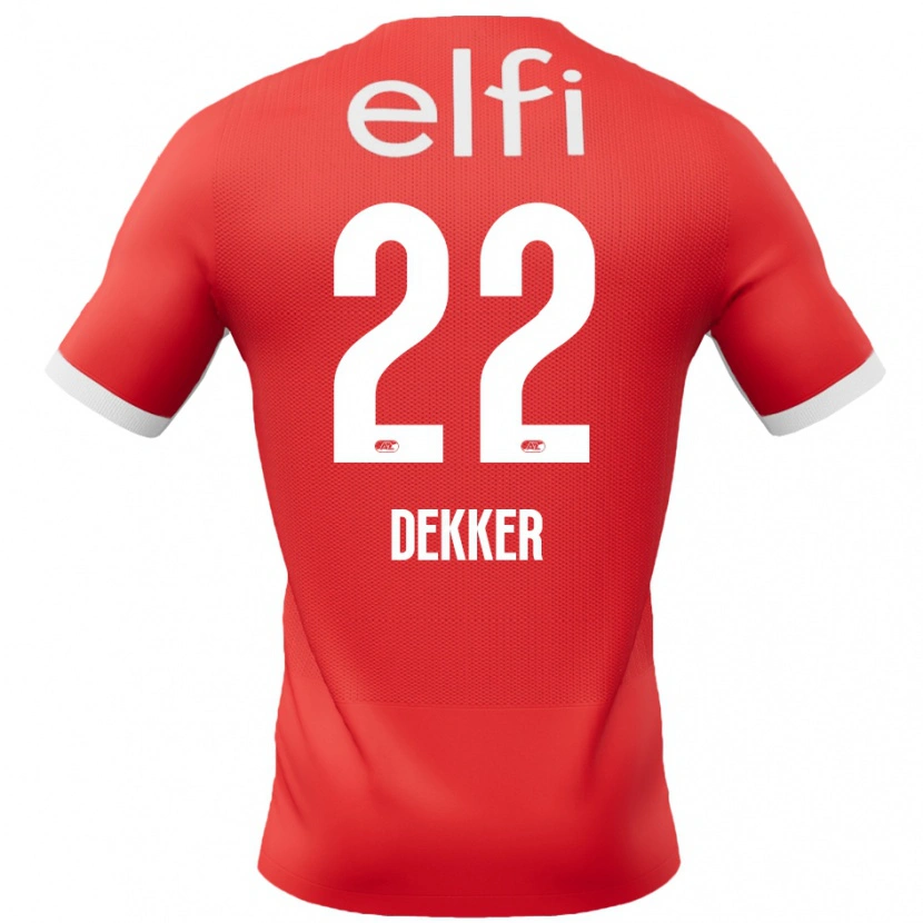 Danxen Heren Maxim Dekker #22 Rood Wit Thuisshirt Thuistenue 2024/25 T-Shirt