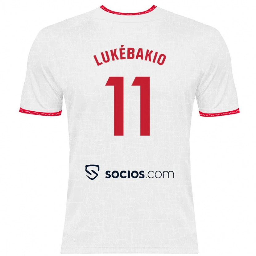 Danxen Heren Dodi Lukébakio #11 Wit Rood Thuisshirt Thuistenue 2024/25 T-Shirt