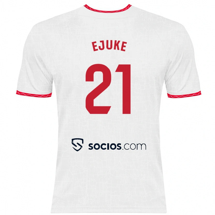 Danxen Heren Chidera Ejuke #21 Wit Rood Thuisshirt Thuistenue 2024/25 T-Shirt