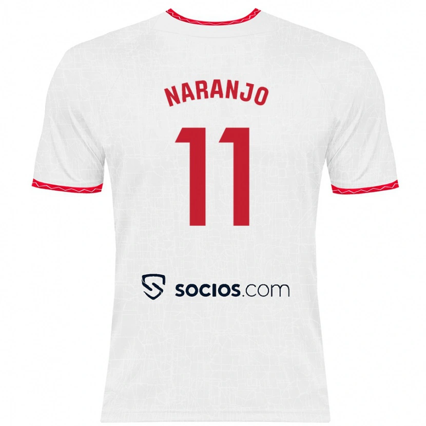 Danxen Heren Mario Naranjo #11 Wit Rood Thuisshirt Thuistenue 2024/25 T-Shirt