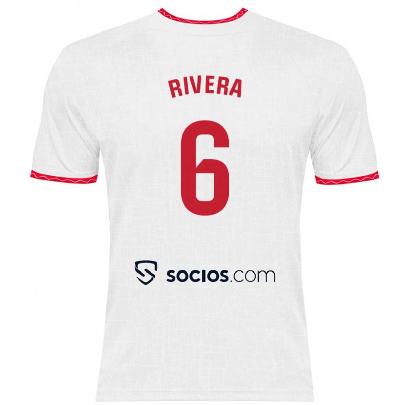 Danxen Heren Pablo Rivera #6 Wit Rood Thuisshirt Thuistenue 2024/25 T-Shirt