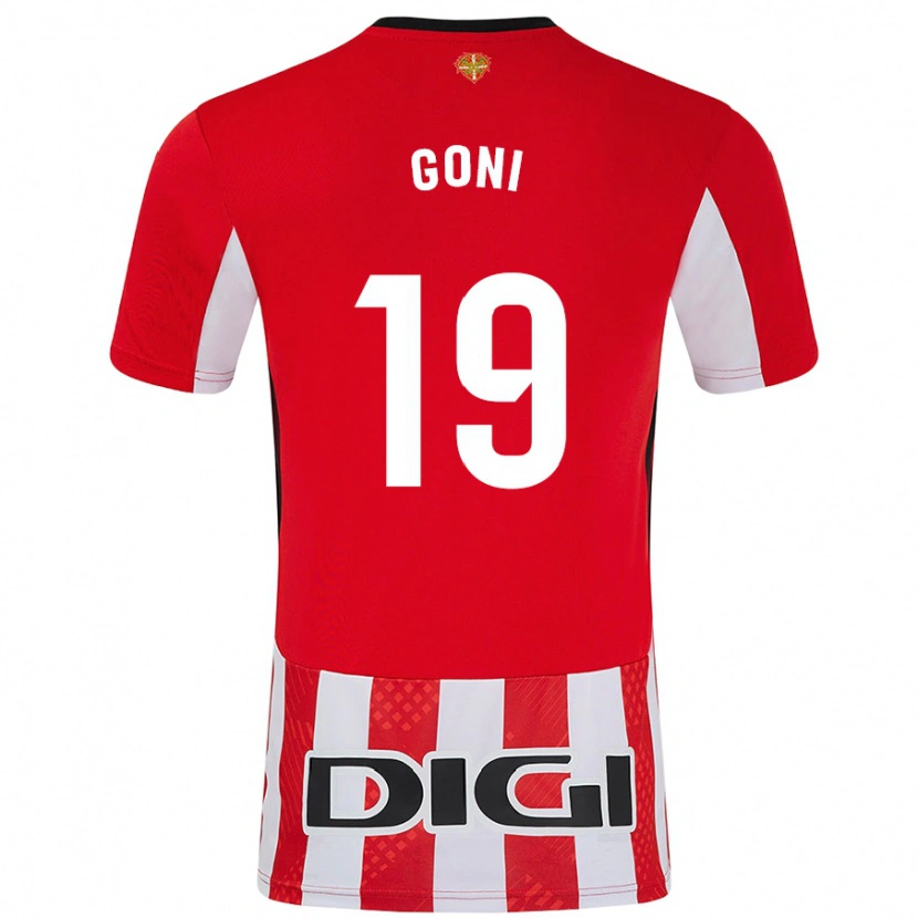 Danxen Heren Marcos Goñi #19 Rood Wit Thuisshirt Thuistenue 2024/25 T-Shirt