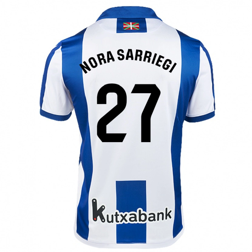 Danxen Heren Nora Sarriegi Galdos #27 Wit Blauw Thuisshirt Thuistenue 2024/25 T-Shirt