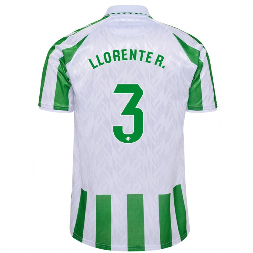 Danxen Heren Diego Llorente #3 Groen Witte Strepen Thuisshirt Thuistenue 2024/25 T-Shirt