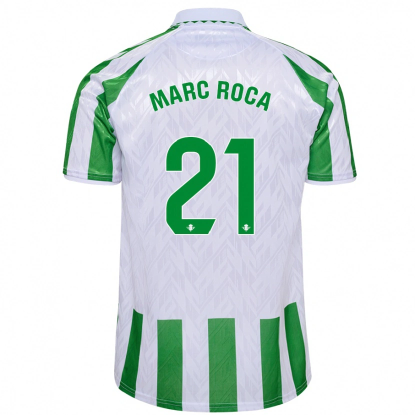 Danxen Heren Marc Roca #21 Groen Witte Strepen Thuisshirt Thuistenue 2024/25 T-Shirt