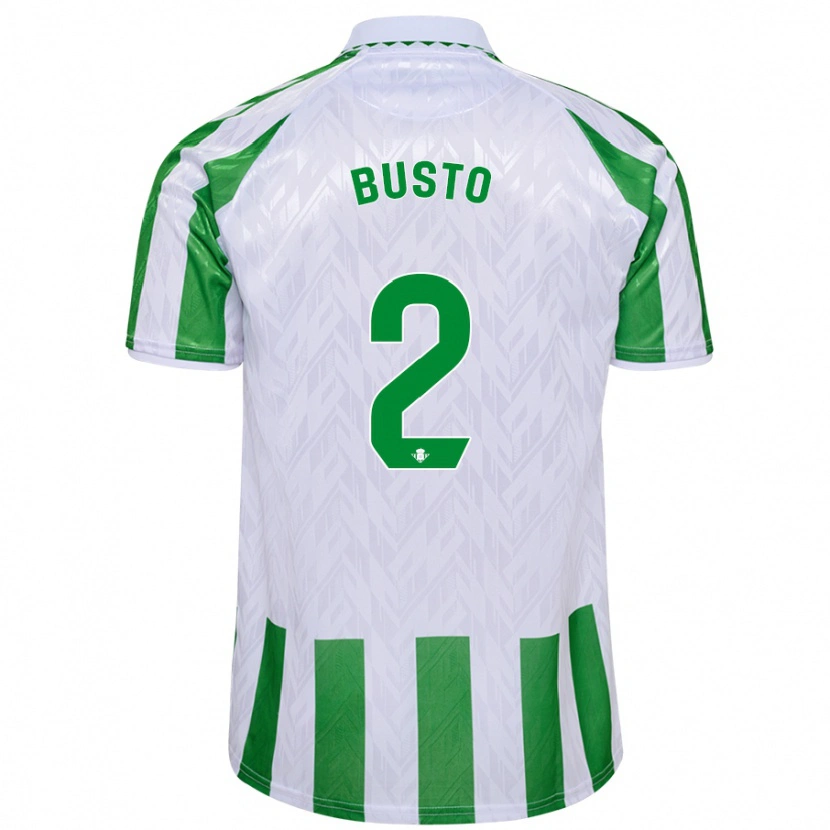 Danxen Heren Pablo Busto #2 Groen Witte Strepen Thuisshirt Thuistenue 2024/25 T-Shirt