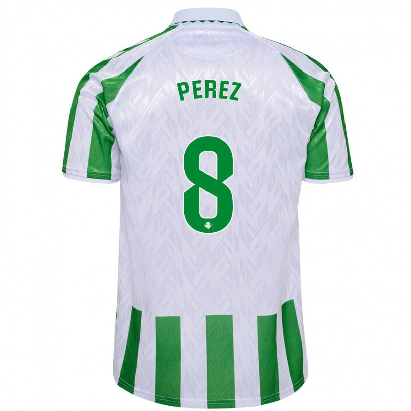 Danxen Heren Dani Pérez #8 Groen Witte Strepen Thuisshirt Thuistenue 2024/25 T-Shirt