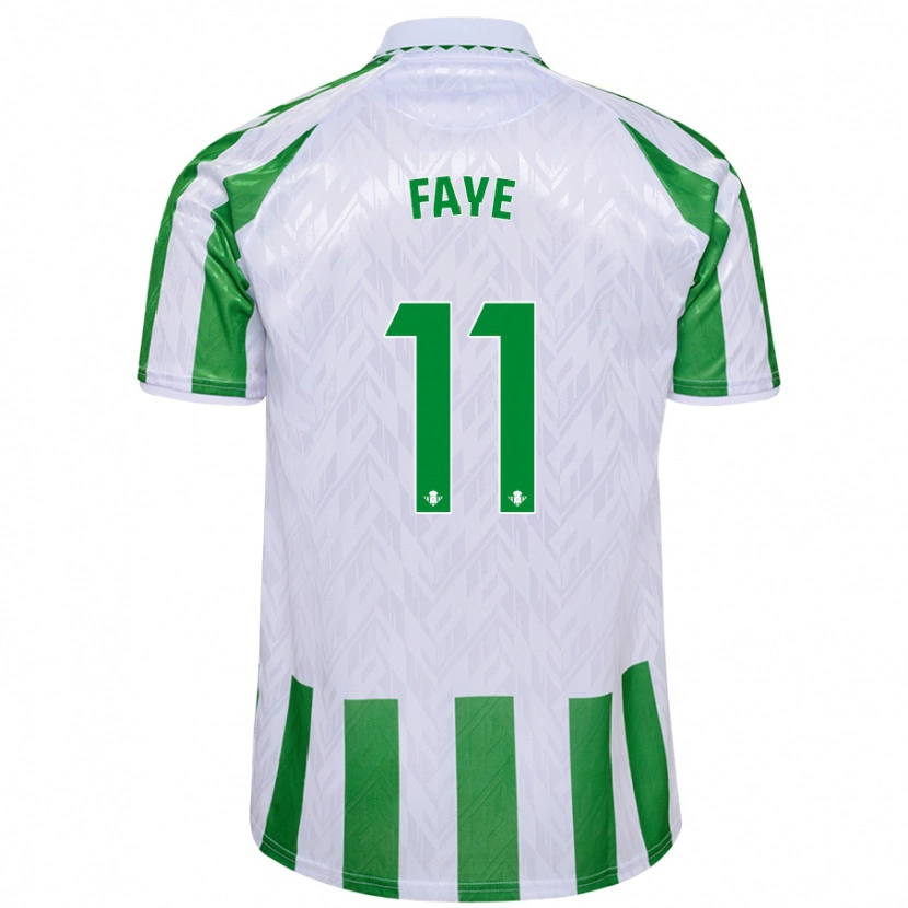 Danxen Heren Souleymane Faye #11 Groen Witte Strepen Thuisshirt Thuistenue 2024/25 T-Shirt