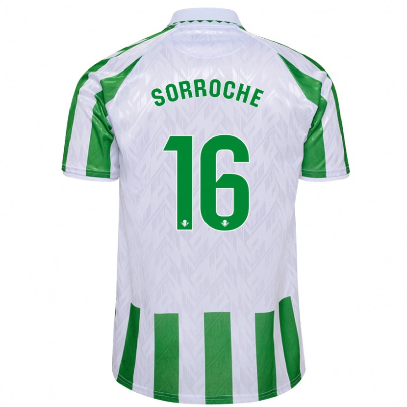 Danxen Heren Ginés Sorroche #16 Groen Witte Strepen Thuisshirt Thuistenue 2024/25 T-Shirt