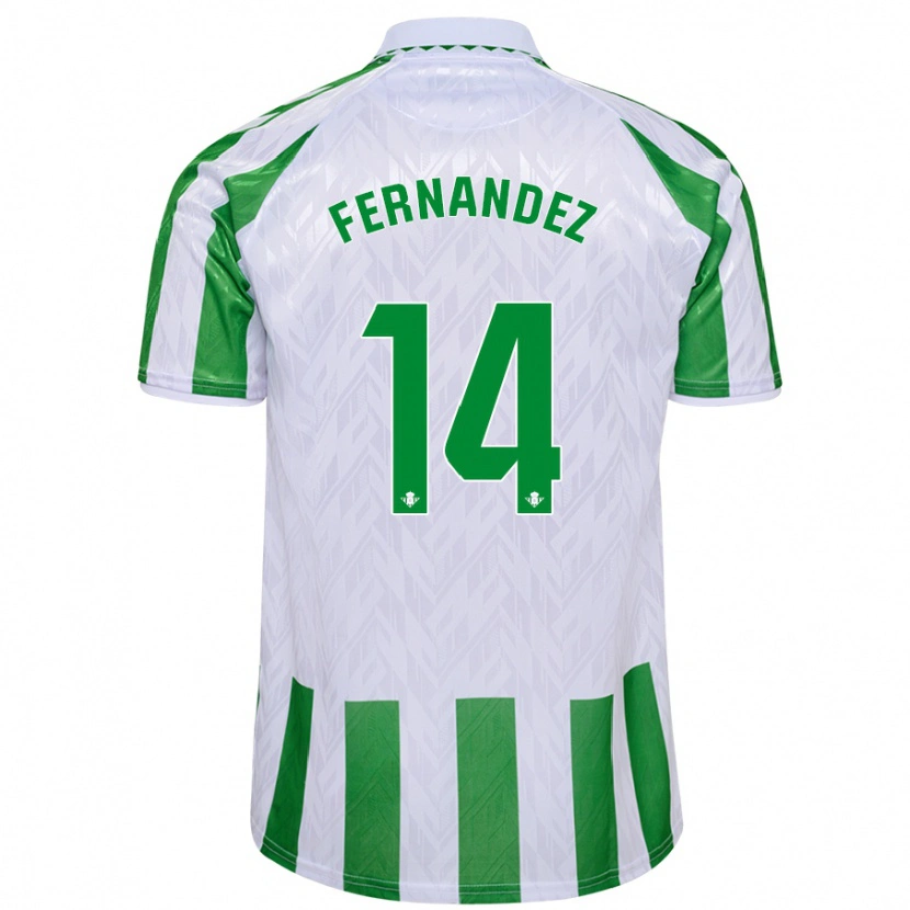 Danxen Heren Quique Fernández #14 Groen Witte Strepen Thuisshirt Thuistenue 2024/25 T-Shirt