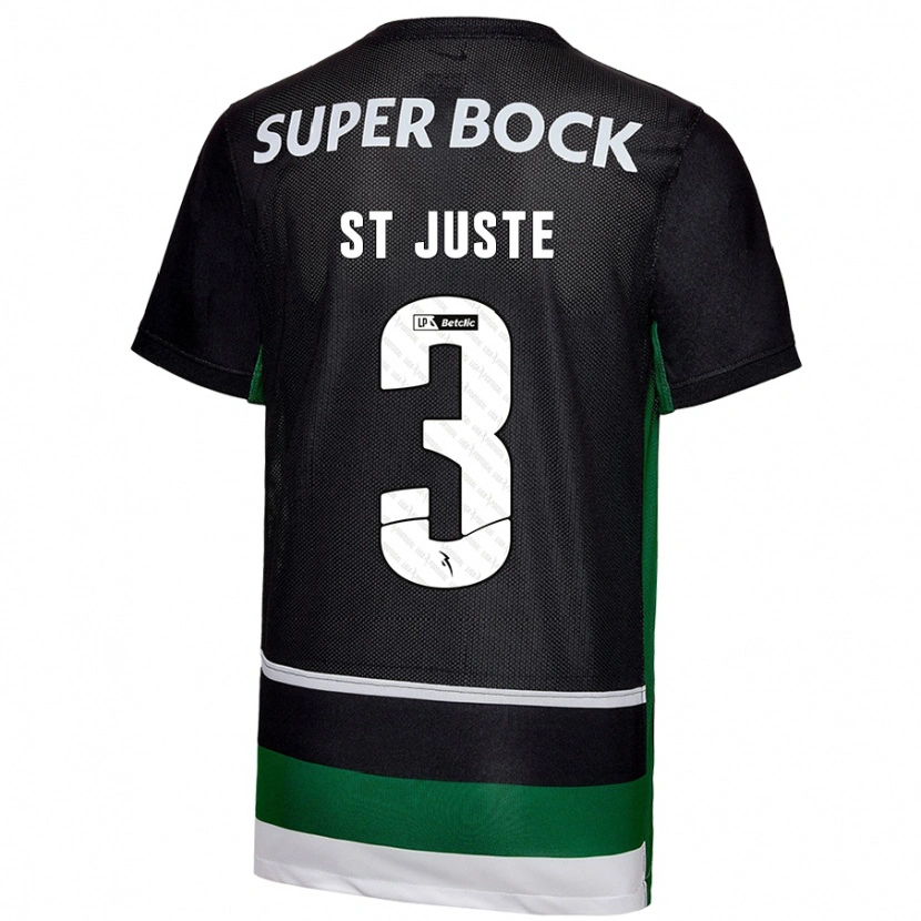 Danxen Heren Jerry St. Juste #3 Zwart Wit Groen Thuisshirt Thuistenue 2024/25 T-Shirt