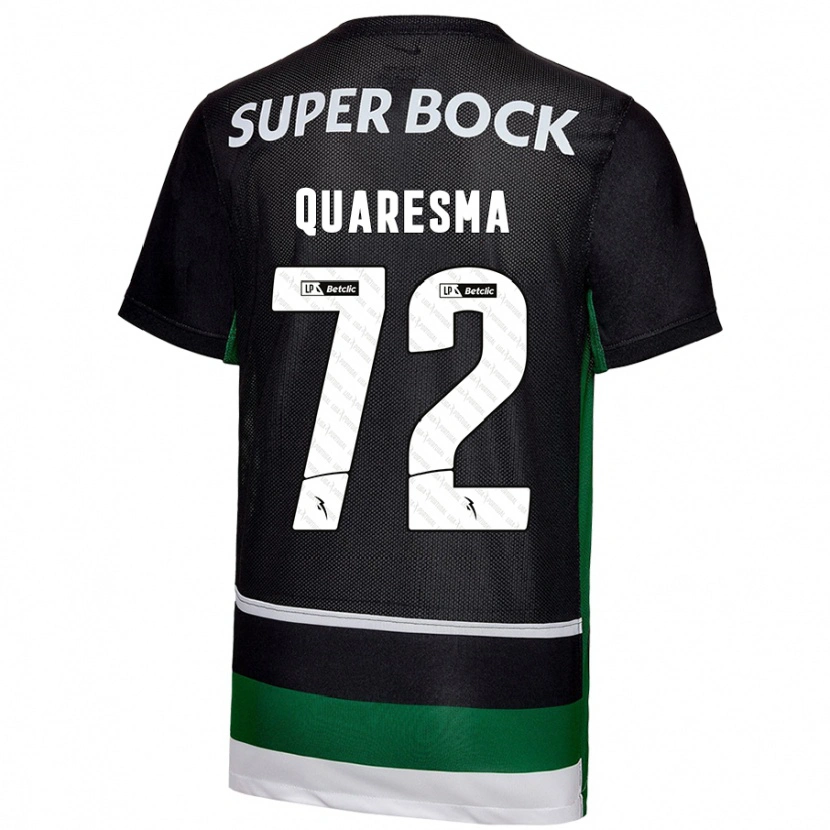 Danxen Heren Eduardo Quaresma #72 Zwart Wit Groen Thuisshirt Thuistenue 2024/25 T-Shirt