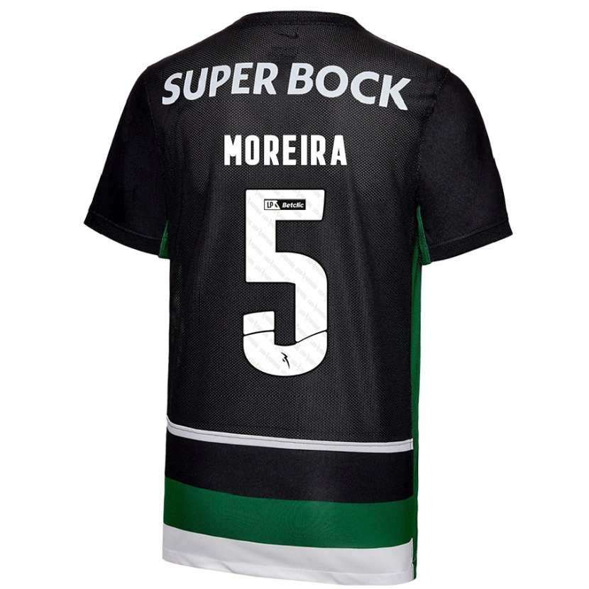 Danxen Heren David Moreira #5 Zwart Wit Groen Thuisshirt Thuistenue 2024/25 T-Shirt