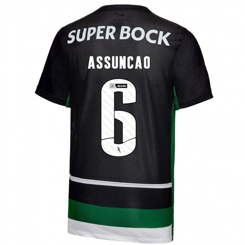 Danxen Heren João Assunção #6 Zwart Wit Groen Thuisshirt Thuistenue 2024/25 T-Shirt