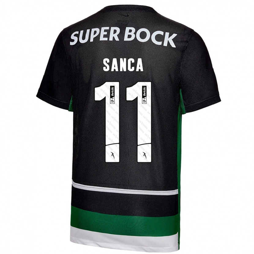 Danxen Heren Pedro Sanca #11 Zwart Wit Groen Thuisshirt Thuistenue 2024/25 T-Shirt