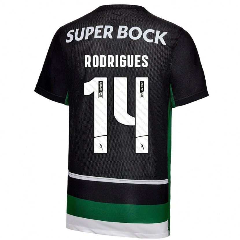 Danxen Heren Paulo Rodrigues #14 Zwart Wit Groen Thuisshirt Thuistenue 2024/25 T-Shirt