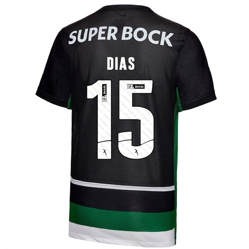 Danxen Heren Rodrigo Dias #15 Zwart Wit Groen Thuisshirt Thuistenue 2024/25 T-Shirt