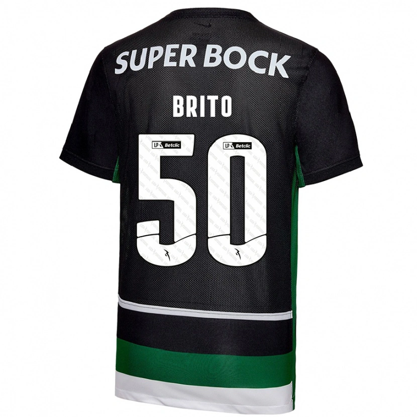 Danxen Heren Alexandre Brito #50 Zwart Wit Groen Thuisshirt Thuistenue 2024/25 T-Shirt