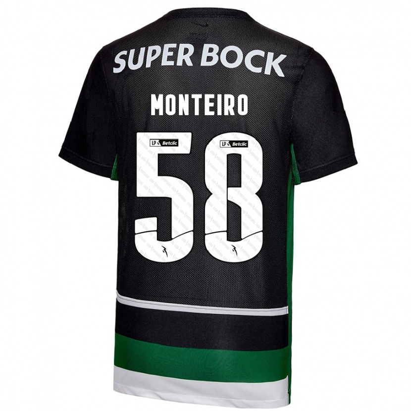 Danxen Heren David Monteiro #58 Zwart Wit Groen Thuisshirt Thuistenue 2024/25 T-Shirt