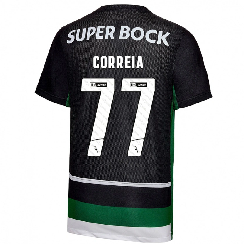 Danxen Heren Alícia Correia #77 Zwart Wit Groen Thuisshirt Thuistenue 2024/25 T-Shirt