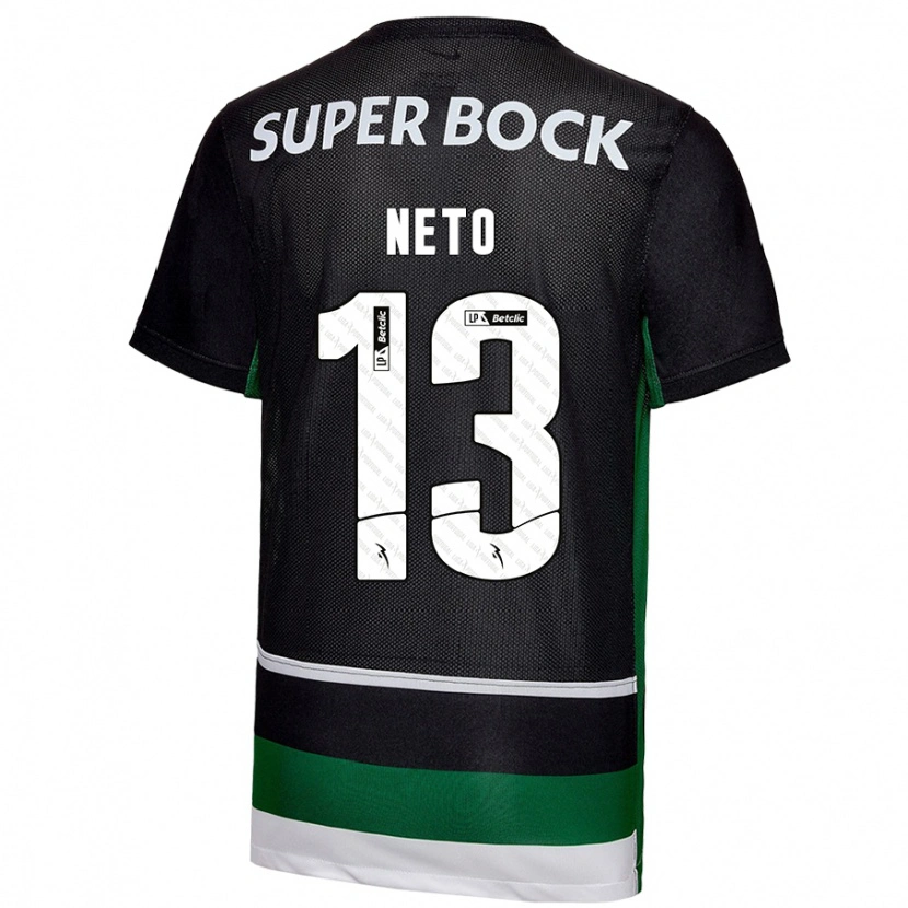 Danxen Heren Luís Neto #13 Zwart Wit Groen Thuisshirt Thuistenue 2024/25 T-Shirt