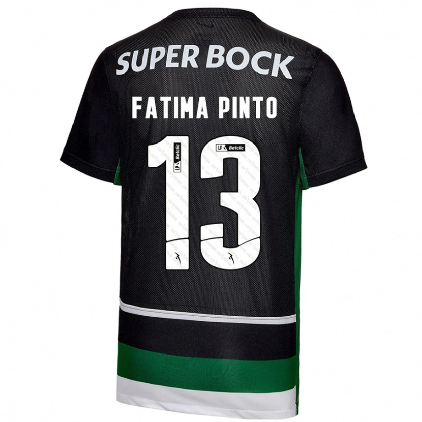 Danxen Heren Fátima Alexandra Figueira Pinto #13 Zwart Wit Groen Thuisshirt Thuistenue 2024/25 T-Shirt