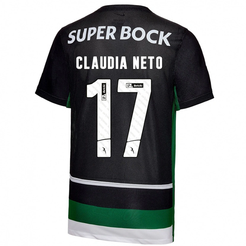 Danxen Heren Cláudia Teresa Pires Neto #17 Zwart Wit Groen Thuisshirt Thuistenue 2024/25 T-Shirt