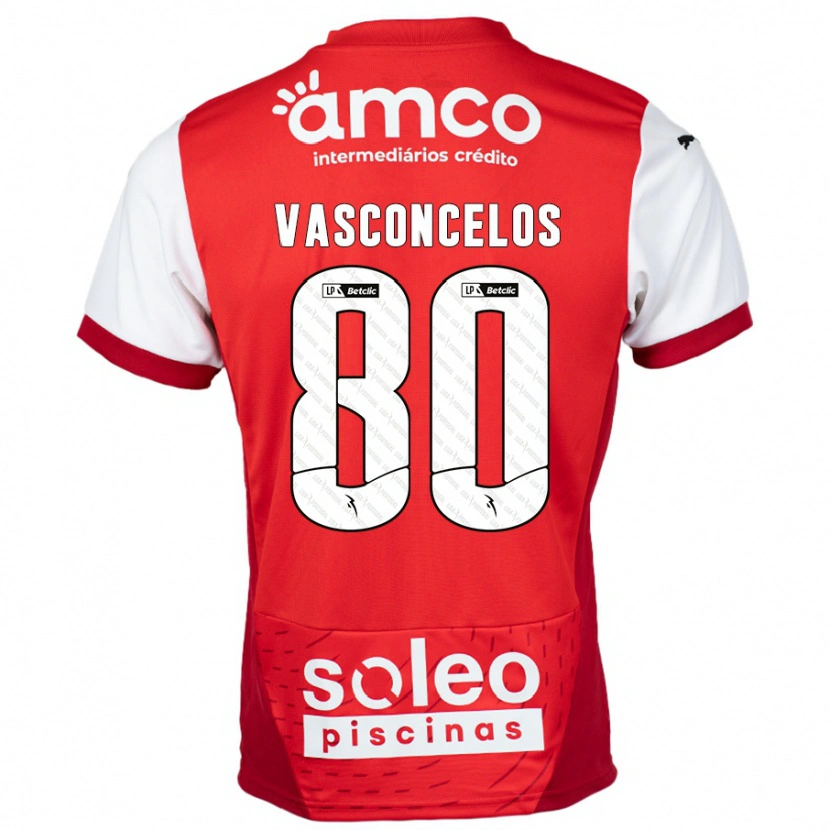 Danxen Heren Vasconcelos #80 Rood Wit Thuisshirt Thuistenue 2024/25 T-Shirt