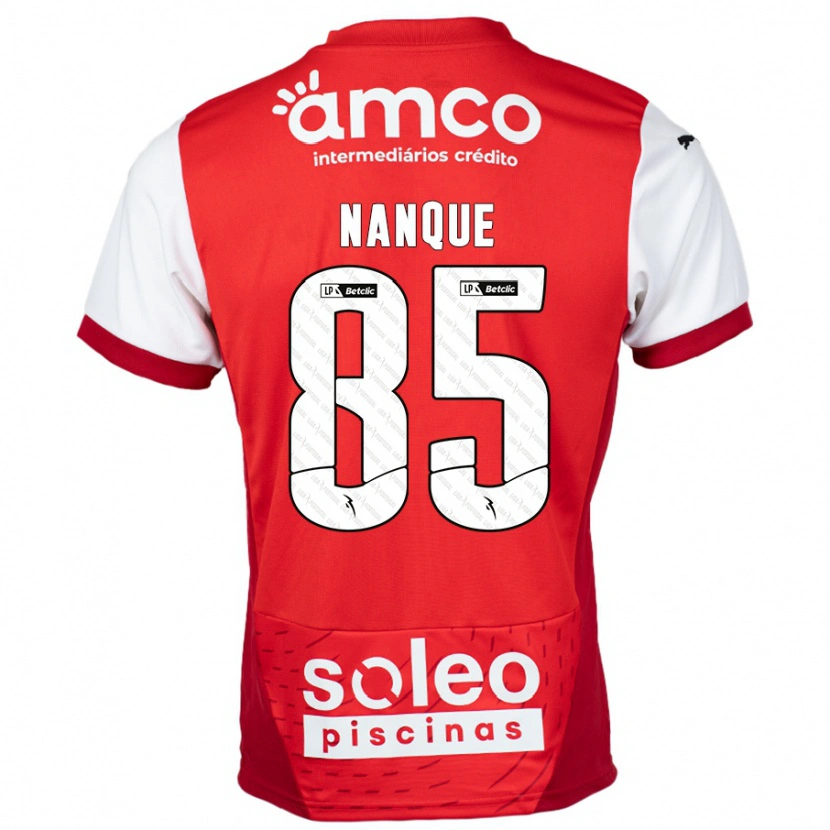 Danxen Heren Edgar Nanque #85 Rood Wit Thuisshirt Thuistenue 2024/25 T-Shirt