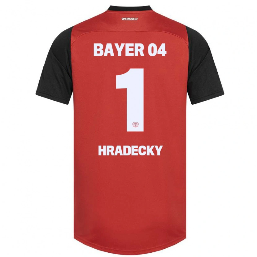 Danxen Heren Lukas Hradecky #1 Rood Zwart Thuisshirt Thuistenue 2024/25 T-Shirt