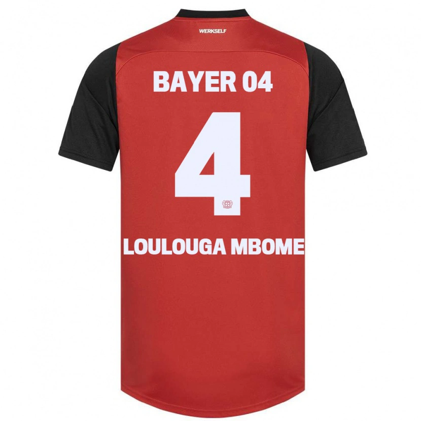 Danxen Heren Adrien Loulouga Mbome #4 Rood Zwart Thuisshirt Thuistenue 2024/25 T-Shirt