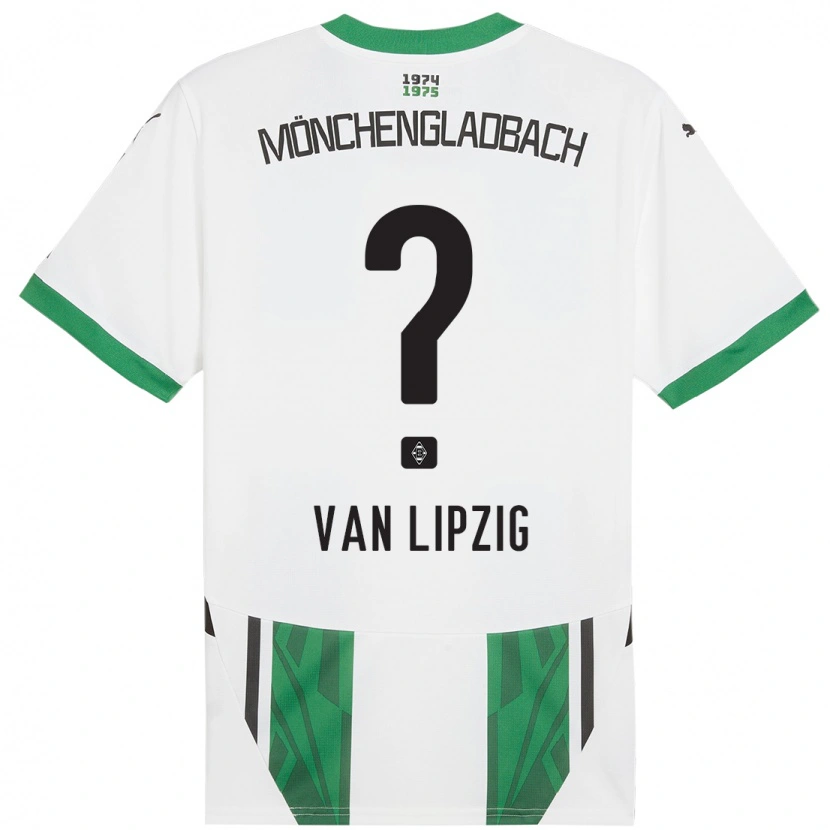 Danxen Heren Mika Van Lipzig #0 Wit Groen Thuisshirt Thuistenue 2024/25 T-Shirt