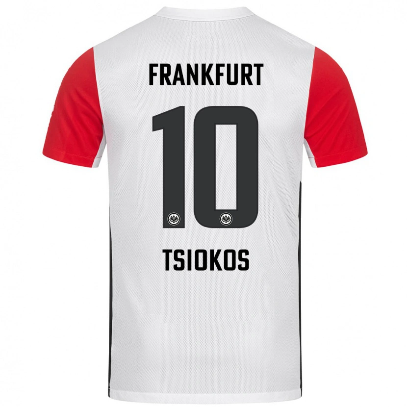 Danxen Heren Leonidas Ilias Tsiokos #10 Wit Rood Thuisshirt Thuistenue 2024/25 T-Shirt