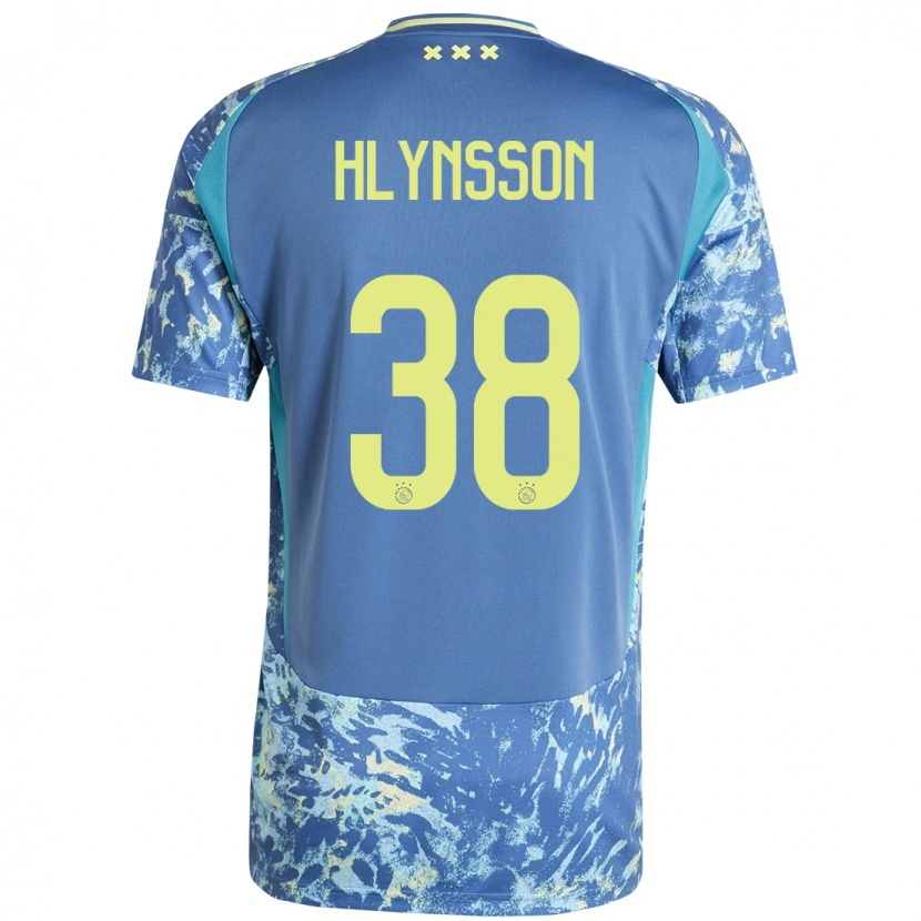 Danxen Heren Kristian Hlynsson #38 Grijs Blauw Geel Uitshirt Uittenue 2024/25 T-Shirt