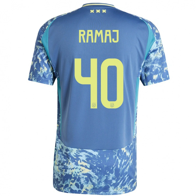 Danxen Heren Diant Ramaj #40 Grijs Blauw Geel Uitshirt Uittenue 2024/25 T-Shirt