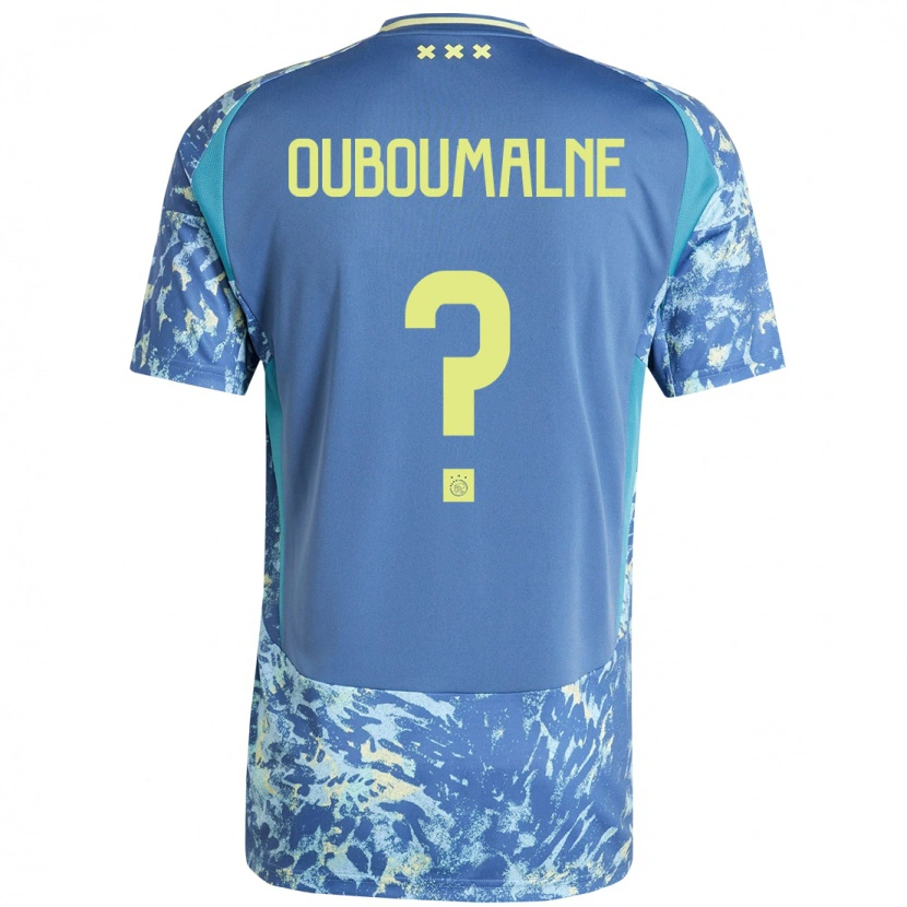 Danxen Heren Abdessalam Ouboumalne #0 Grijs Blauw Geel Uitshirt Uittenue 2024/25 T-Shirt