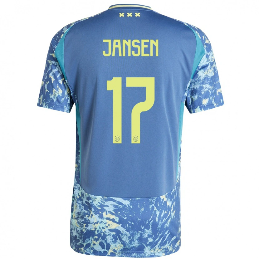 Danxen Heren Bente Jansen #17 Grijs Blauw Geel Uitshirt Uittenue 2024/25 T-Shirt