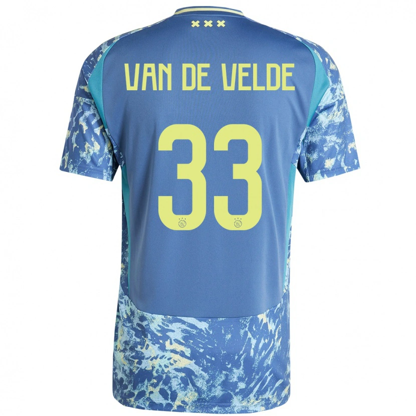 Danxen Heren Jonna Van De Velde #33 Grijs Blauw Geel Uitshirt Uittenue 2024/25 T-Shirt