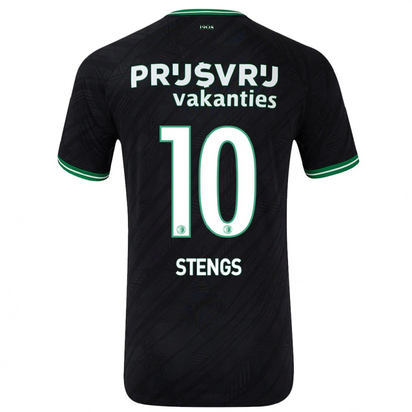 Danxen Heren Calvin Stengs #10 Zwart Groen Uitshirt Uittenue 2024/25 T-Shirt