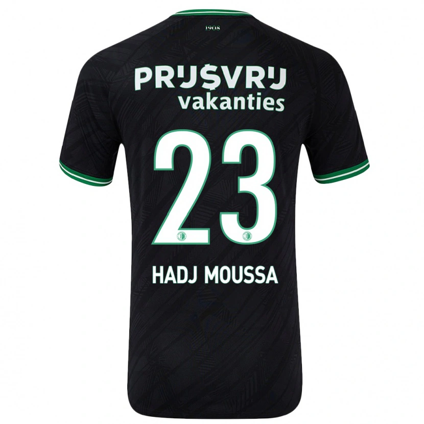 Danxen Heren Anis Hadj Moussa #23 Zwart Groen Uitshirt Uittenue 2024/25 T-Shirt