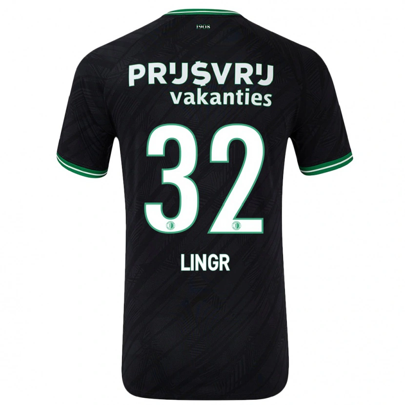 Danxen Heren Ondrej Lingr #32 Zwart Groen Uitshirt Uittenue 2024/25 T-Shirt