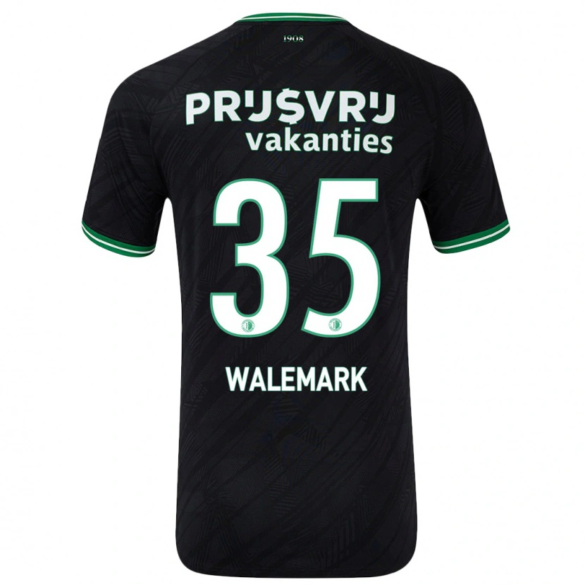 Danxen Heren Patrik Walemark #35 Zwart Groen Uitshirt Uittenue 2024/25 T-Shirt