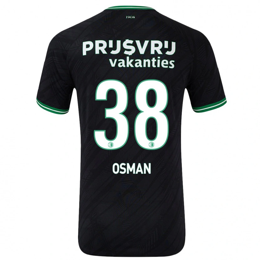 Danxen Heren Ibrahim Osman #38 Zwart Groen Uitshirt Uittenue 2024/25 T-Shirt