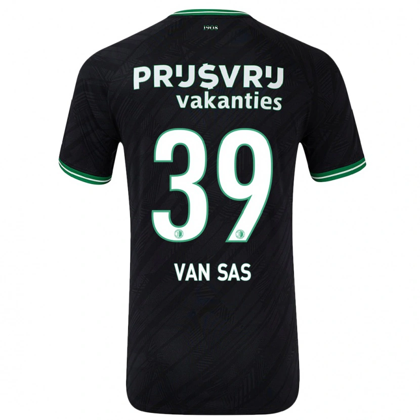 Danxen Heren Mikki Van Sas #39 Zwart Groen Uitshirt Uittenue 2024/25 T-Shirt