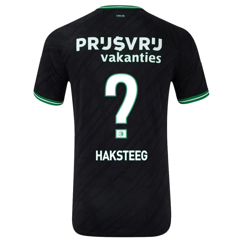 Danxen Heren Tim Haksteeg #0 Zwart Groen Uitshirt Uittenue 2024/25 T-Shirt