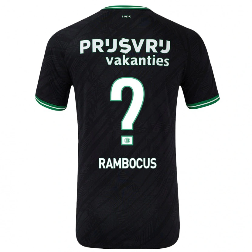 Danxen Heren Diego Rambocus #0 Zwart Groen Uitshirt Uittenue 2024/25 T-Shirt